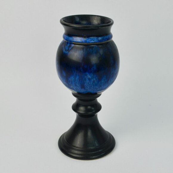 1994 Renaissance Festival Blue Drip Wine Goblet Deneen Pottery - Picture 4 of 7